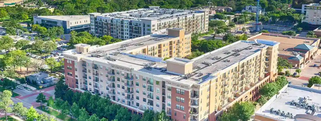 View of Dallas skyline from uptown. Find Texas landlord insurance.