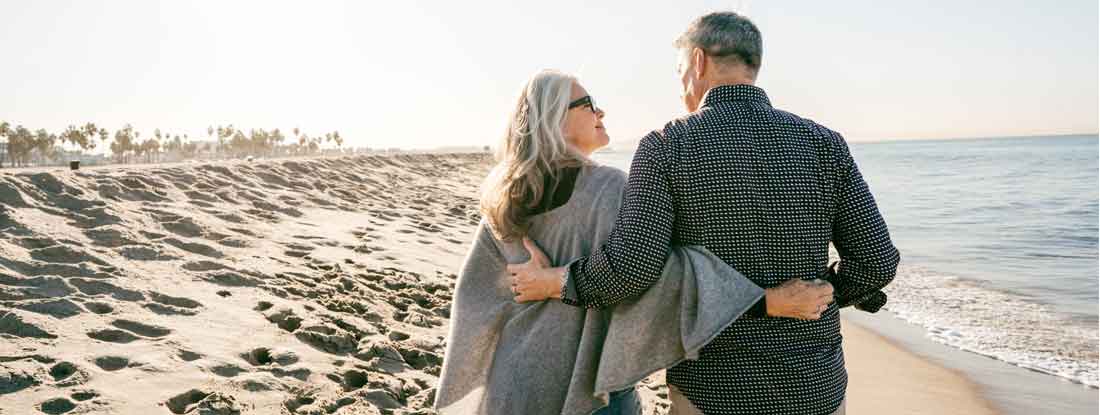 Retired couple discussing long term care insurance. How much does long term care insurance cost.