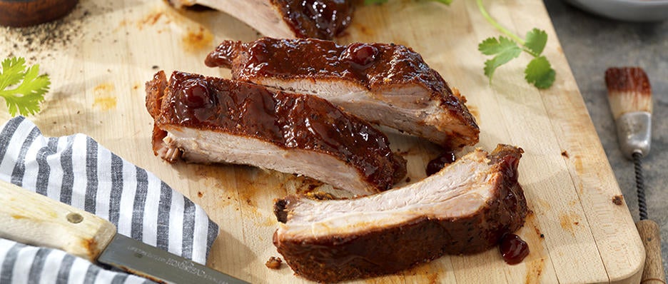 BBQ Baby Back Ribs with Cherry-Chipotle Glaze | Smithfield