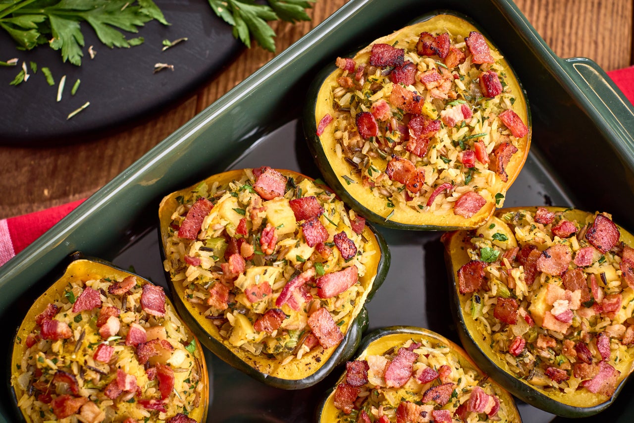 Stuffed Acorn Squash with Bacon