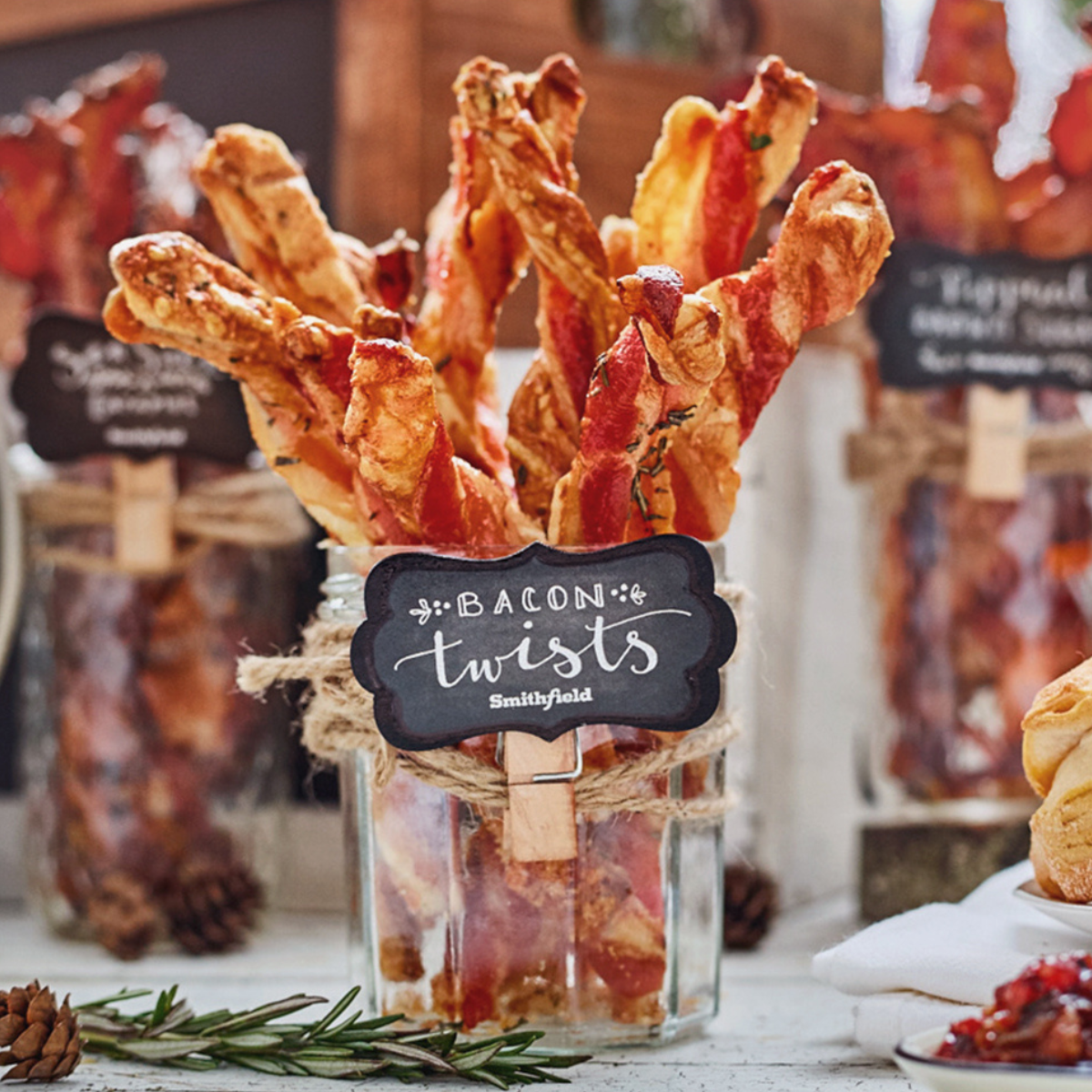Crispy Bacon Twists with Gouda and Apricot Preserves | Smithfield