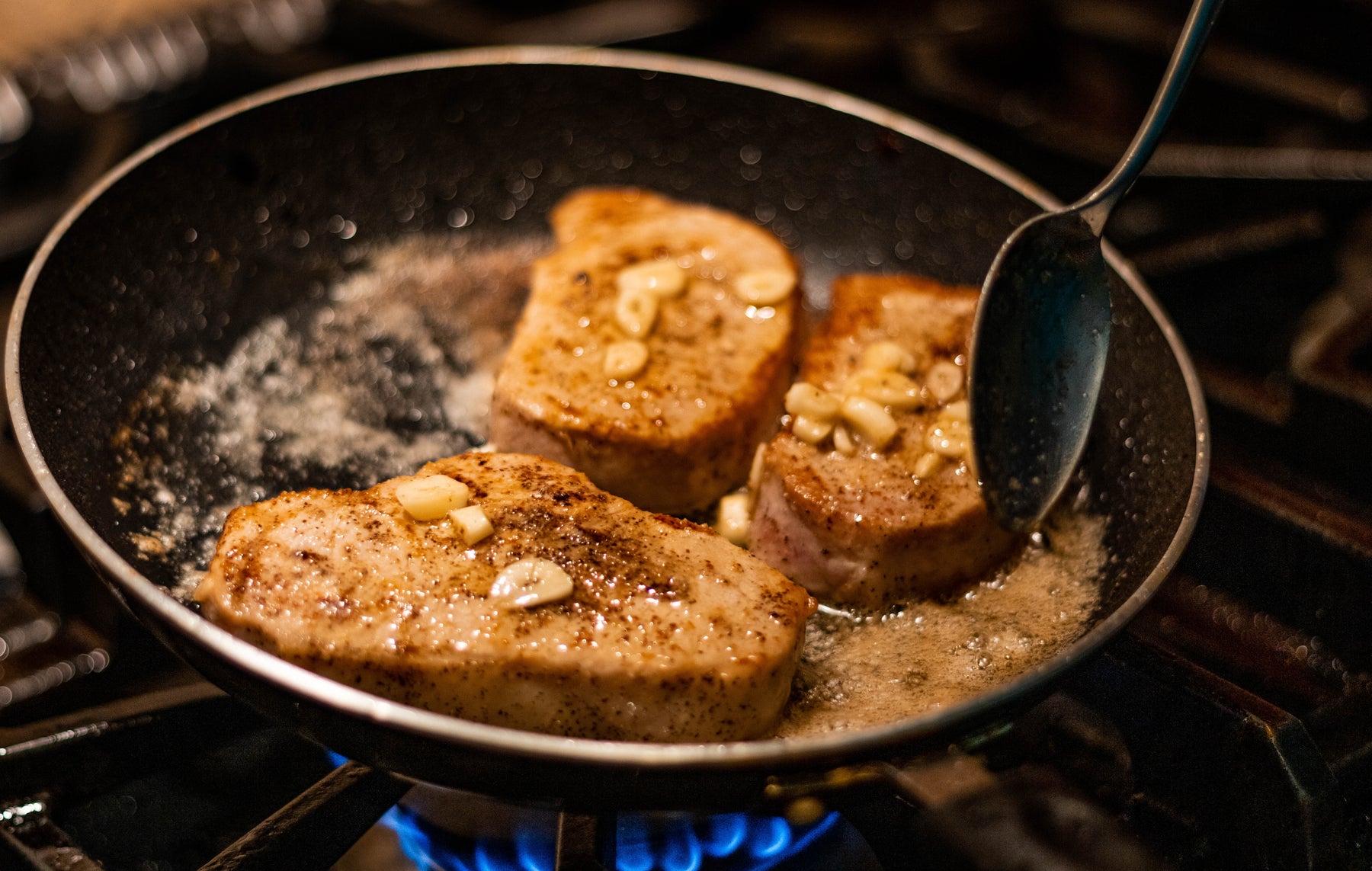 pork chops in pan