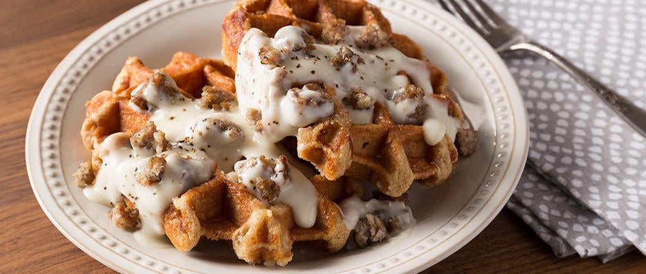 Waffles with Sausage Gravy | Smithfield