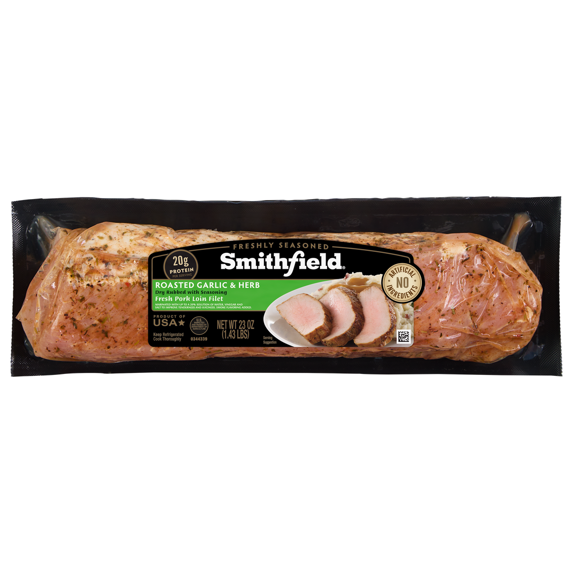 Roasted Garlic Herb Marinated Fresh Pork Loin Filet Smithfield