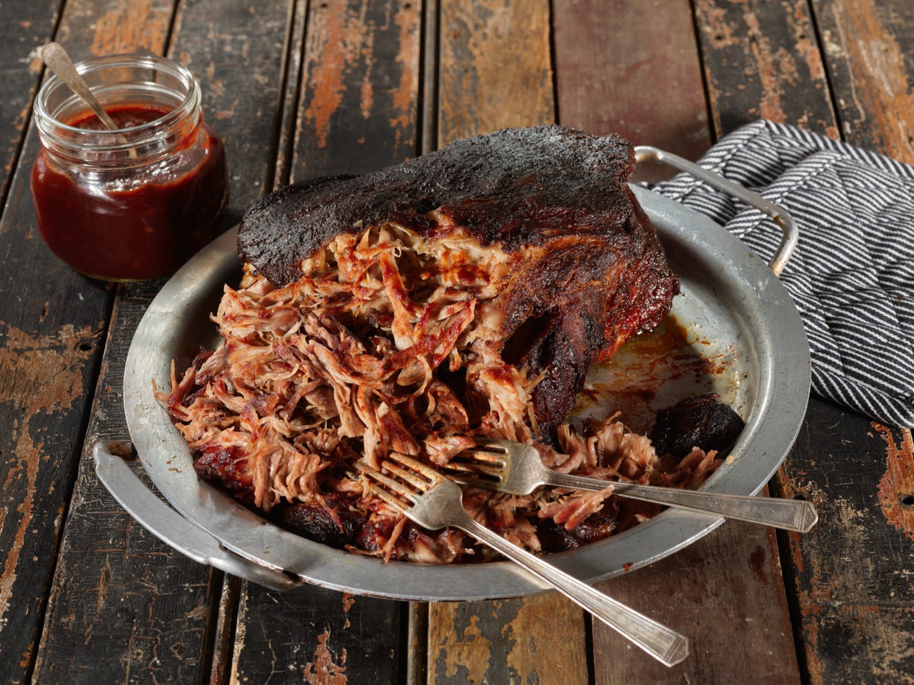 Smoked Pork Butt with Bourbon Cherry BBQ Sauce
