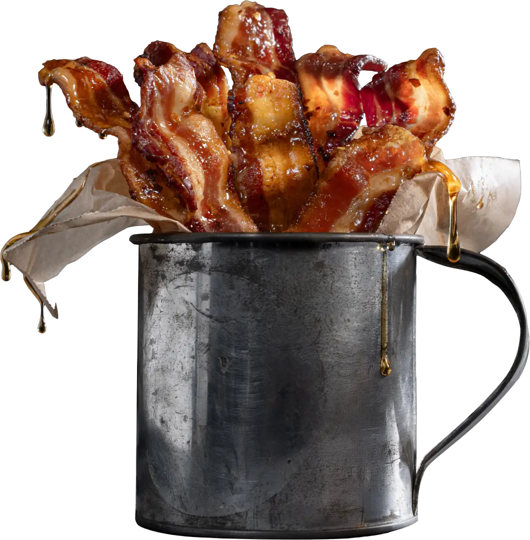 Mike's Hot Honey drizzled over bacon