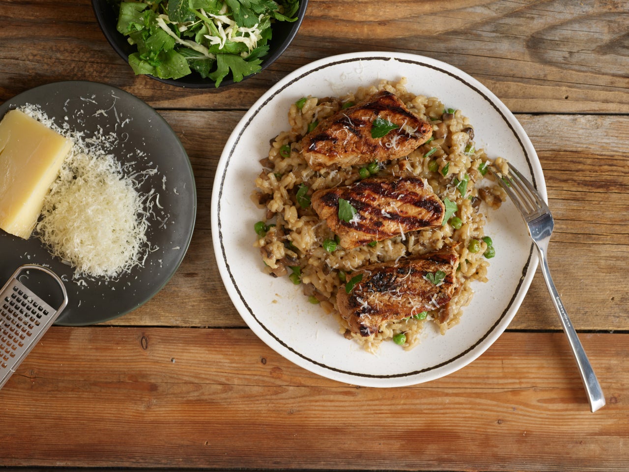Grilled Pork Tenderloin with Instant Pot Mushroom Risotto