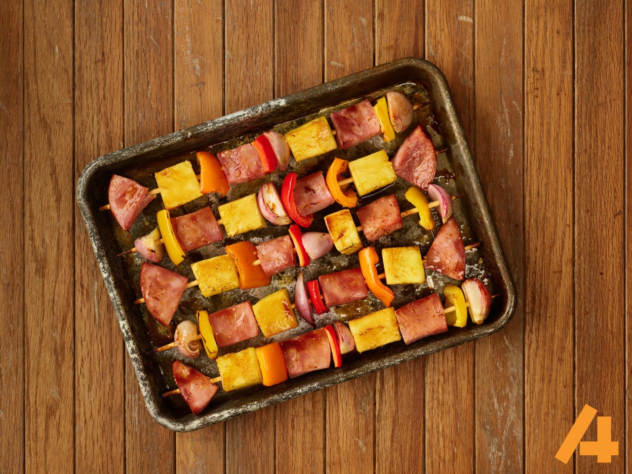 Ham Steak and Pineapple Skewers
