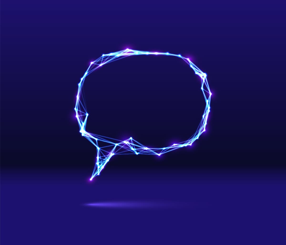 Neon lined speech bubble