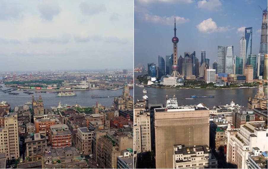 Shanghai before and after expansion
