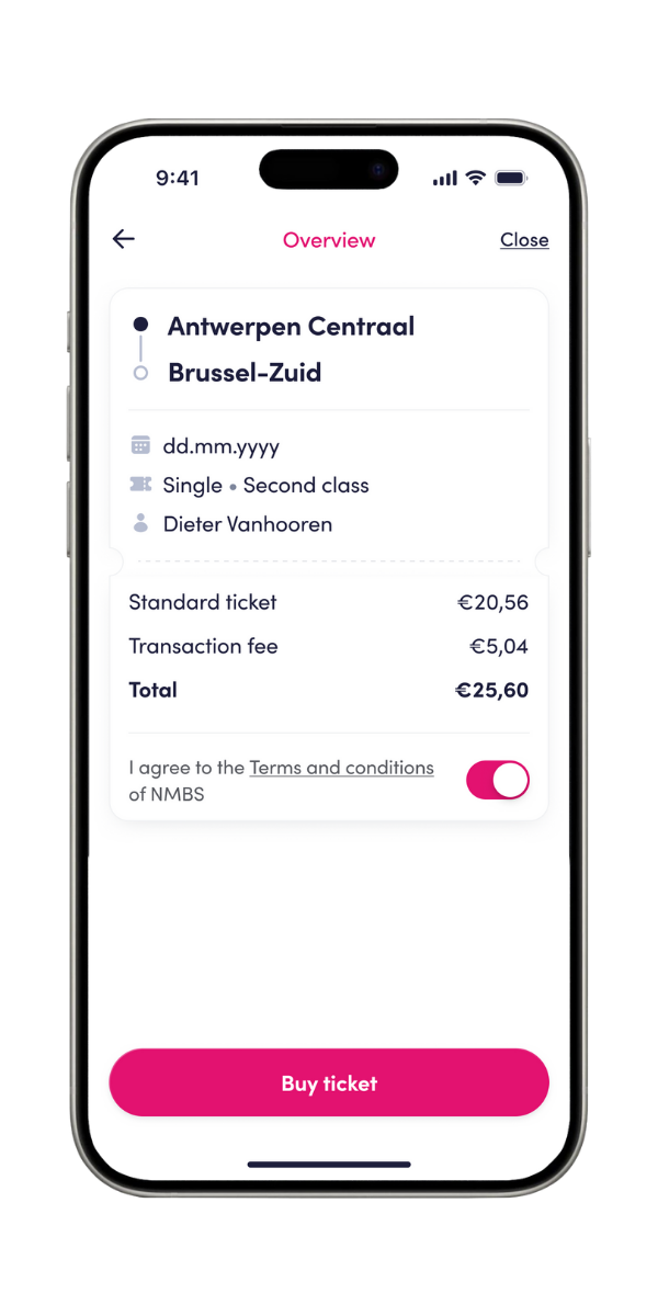 Een screenshot van de nieuwe Payconiq by Bancontact app