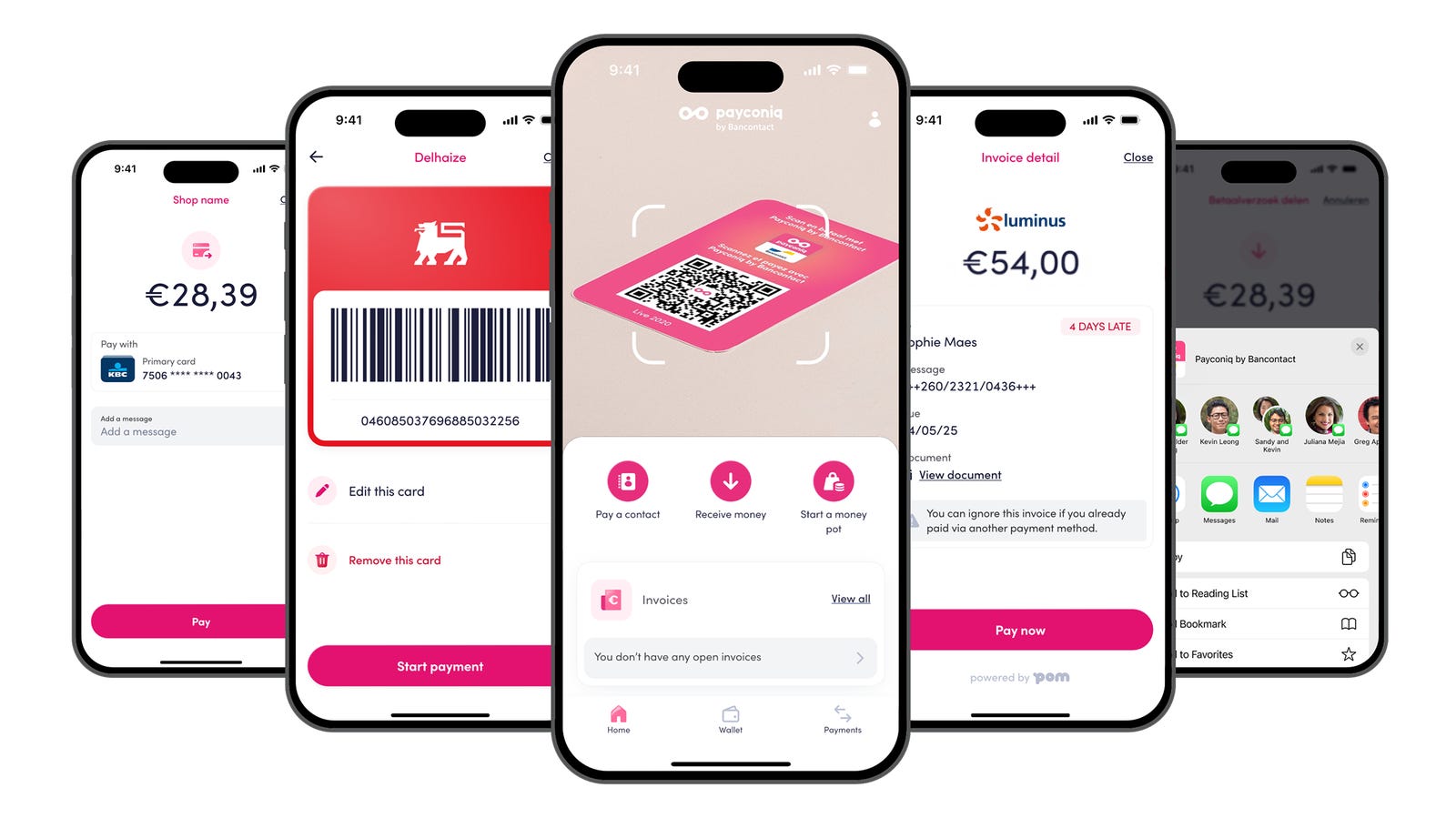 A screenshot of the new Payconiq by Bancontact app