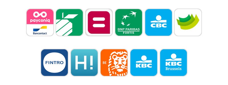 Logo's van verschillende banken in België