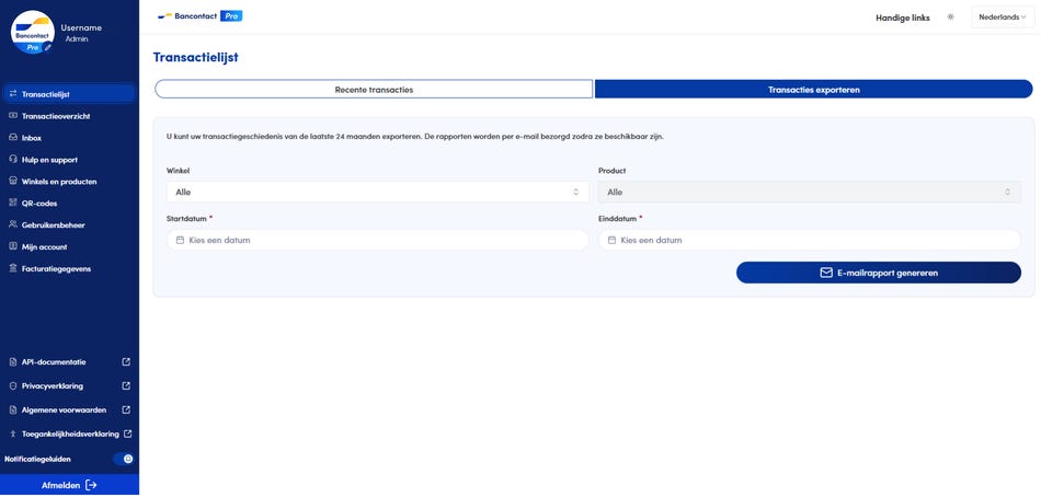 Transacties downloaden