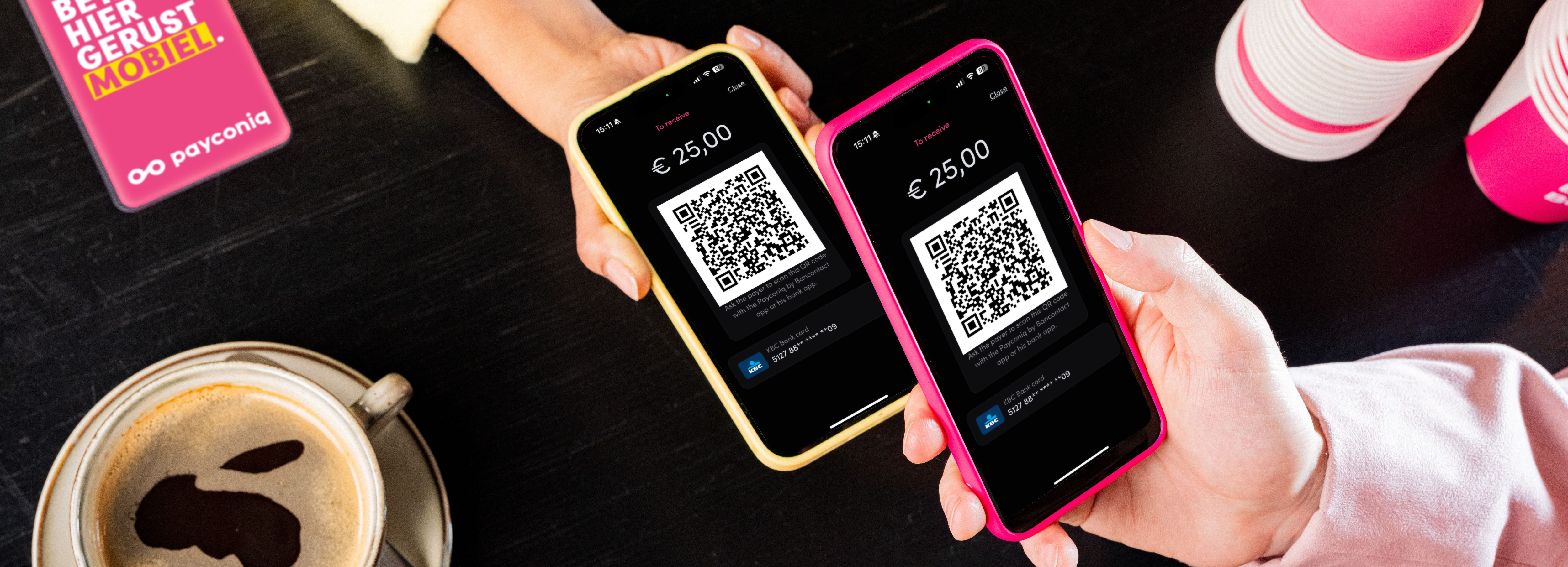 Betaling tussen personen via de Payconiq by Bancontact app