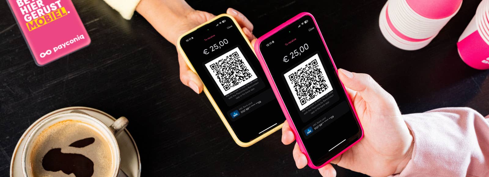 Payment between people via the Payconiq by Bancontact app