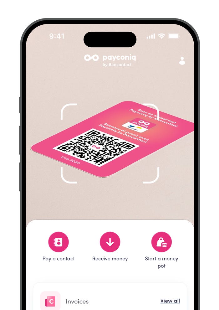 A screenshot of the new Payconiq by Bancontact app