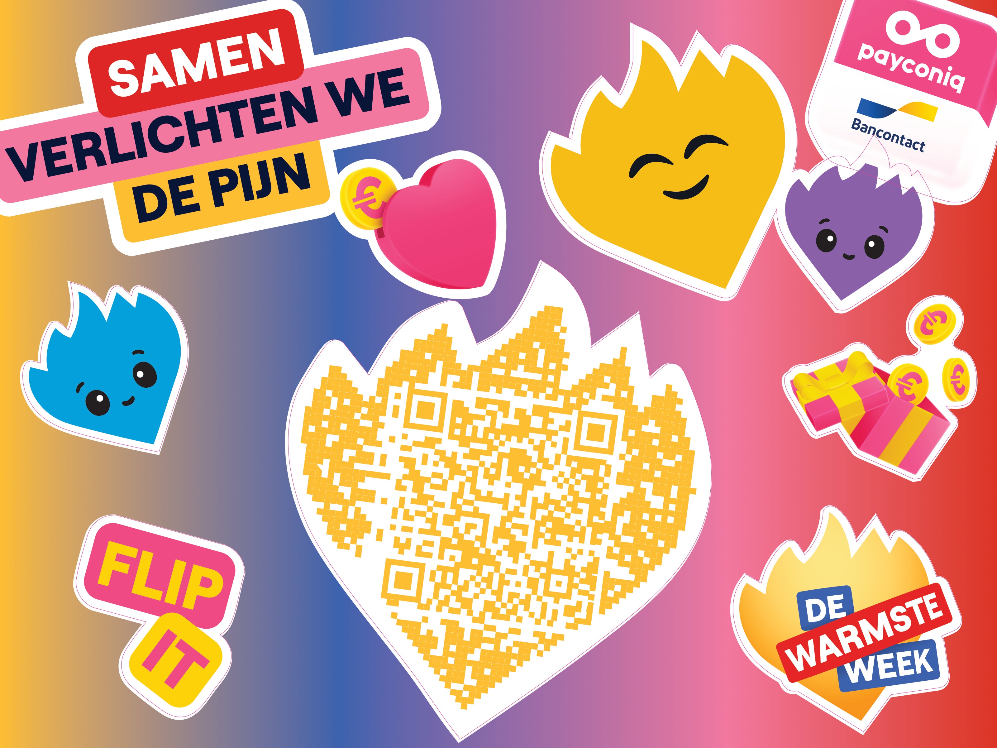 Payconiq by Bancontact steunt De Warmste Week met gratis stickervel voor je gsm 