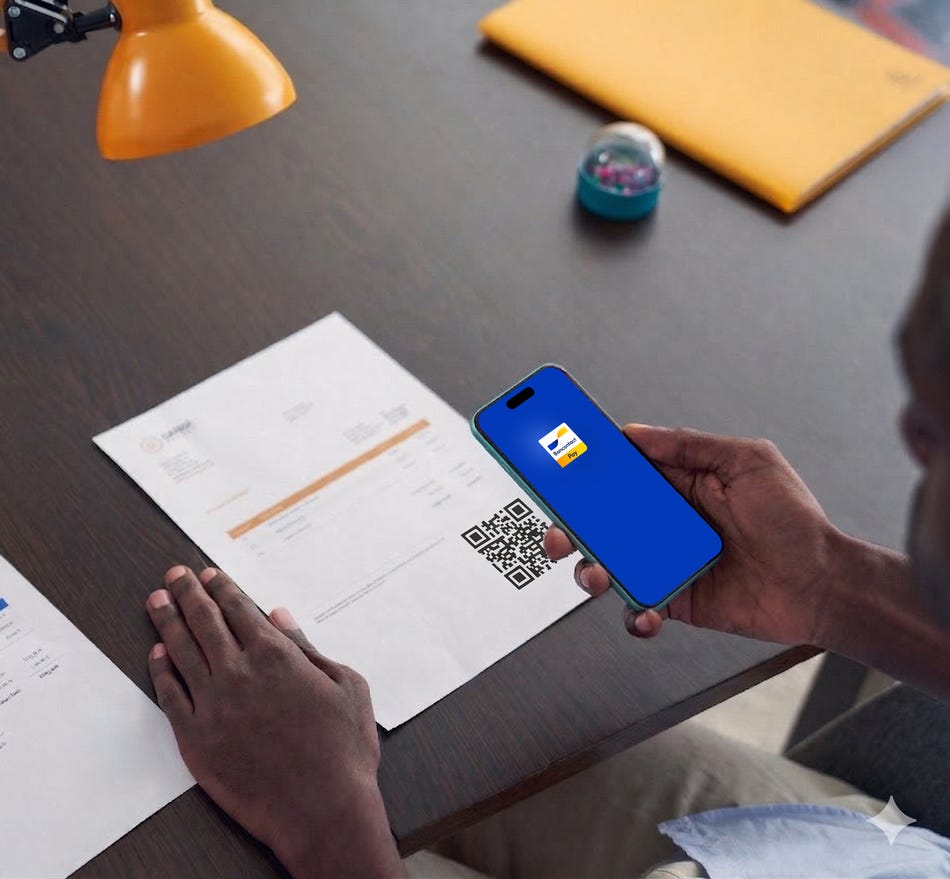 Scan a QR code on paper or screen