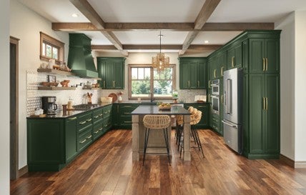 Forest green kitchen cabinets 