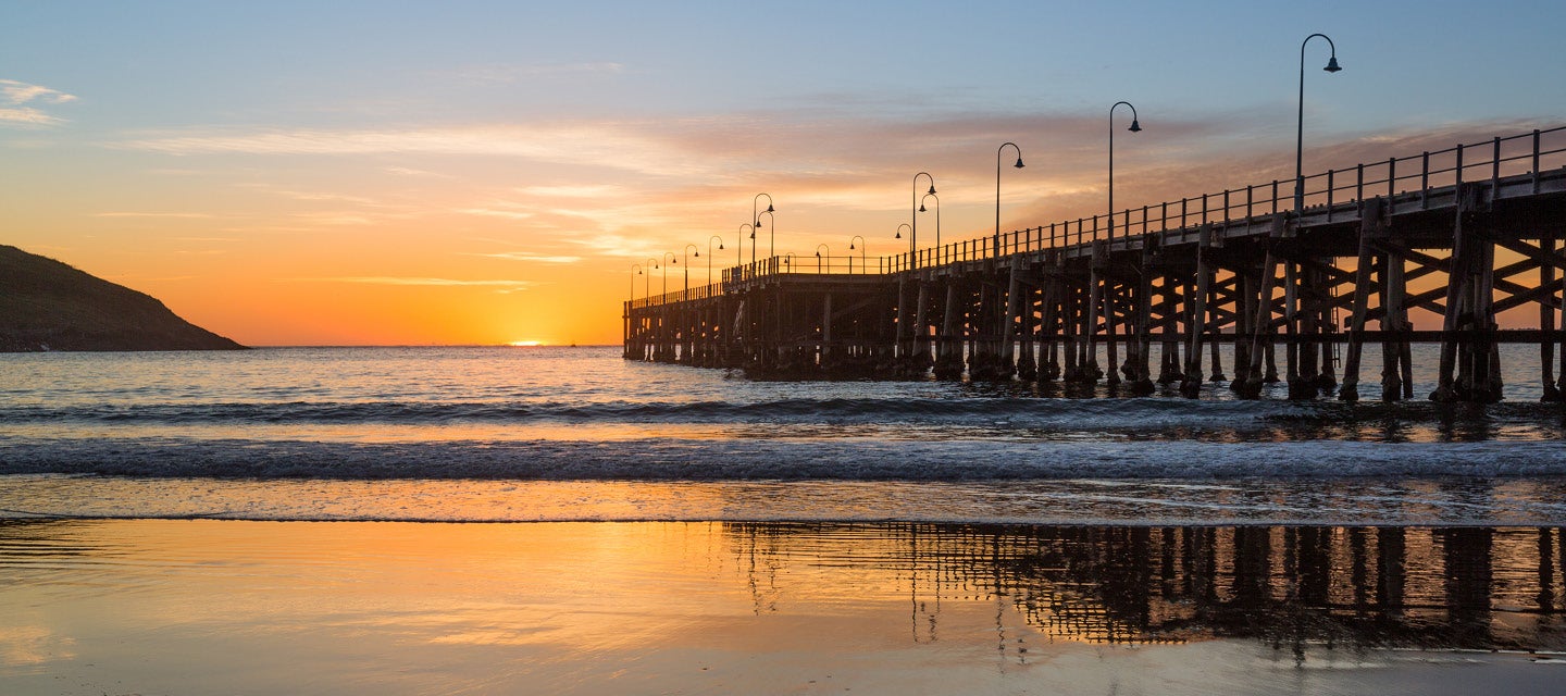 Sunset over Coffs Harbour beach