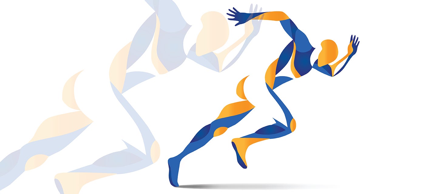 Graphic of someone sprinting fast
