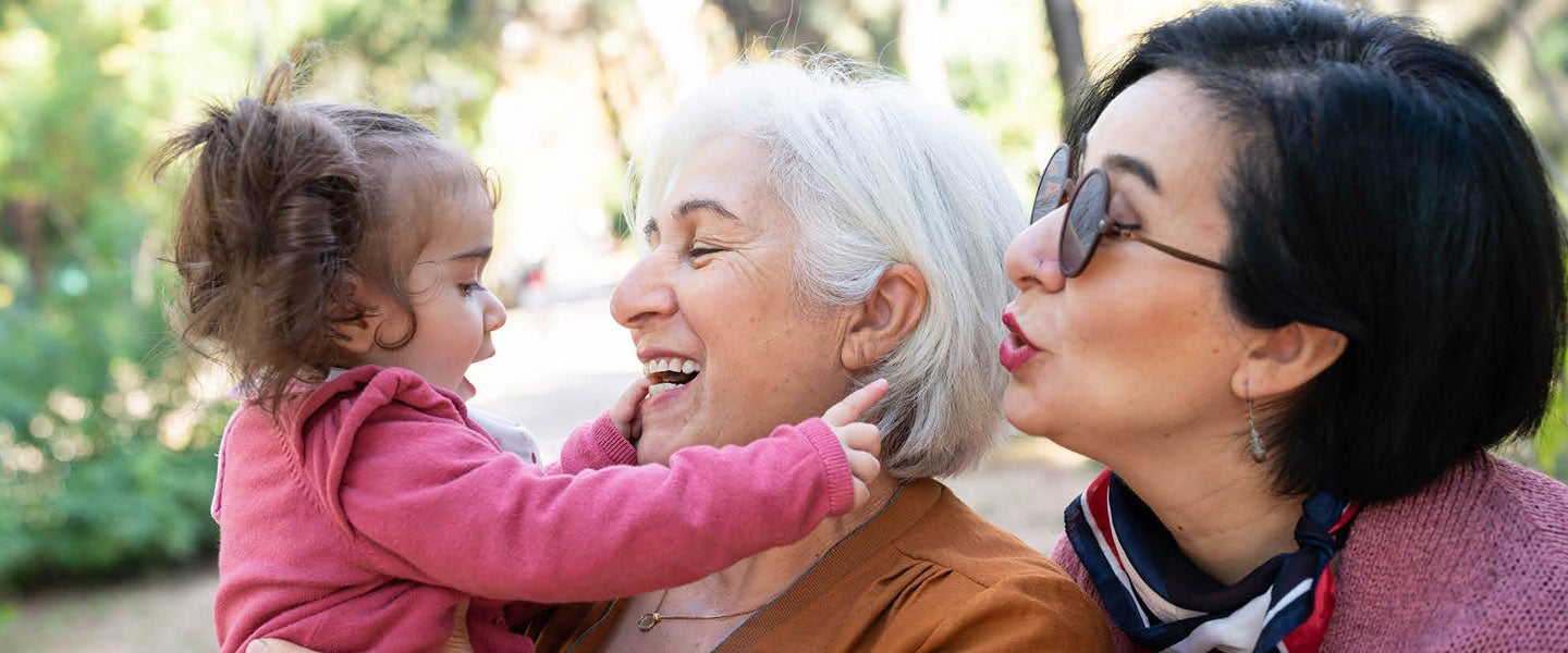 Grandmother with a mother and her child
