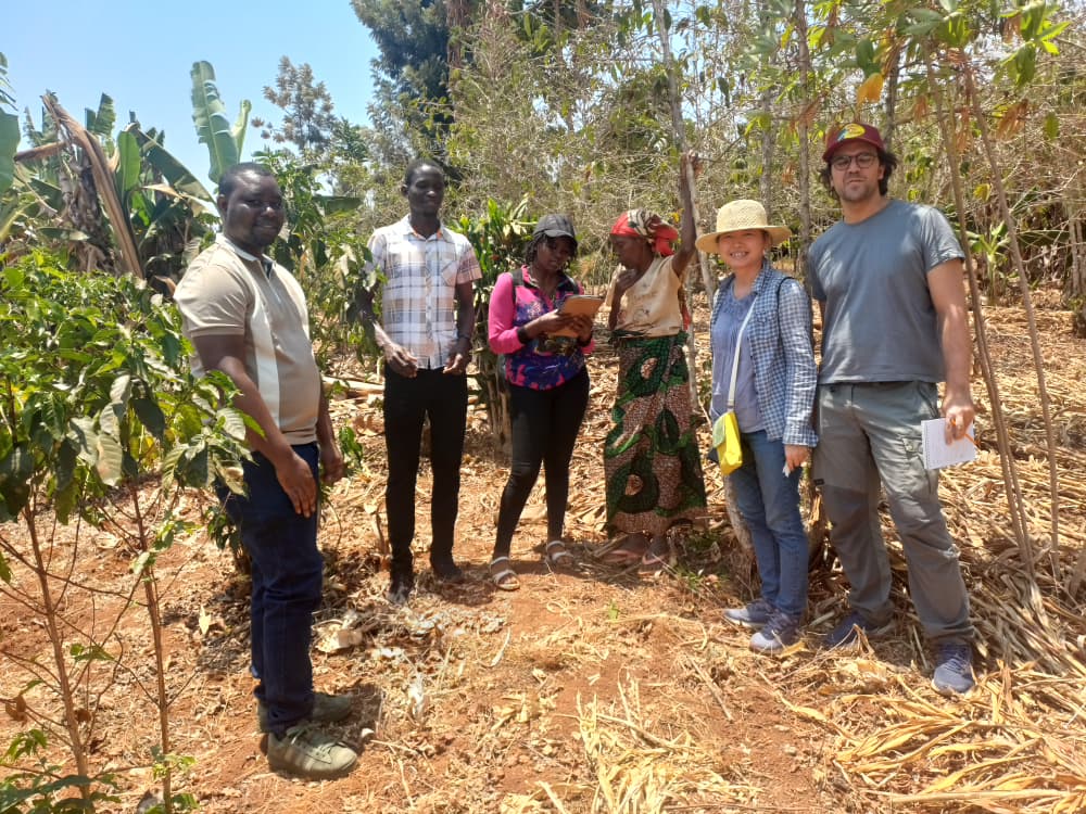 Theogene Musabyimana, Field Agronomist; Isaac Etungu, Sustainability M&E Specialist with Martin Jaramillo, Global Carbon Specialist; and Hue Thanh, Sustainability Data & Insights Analyst