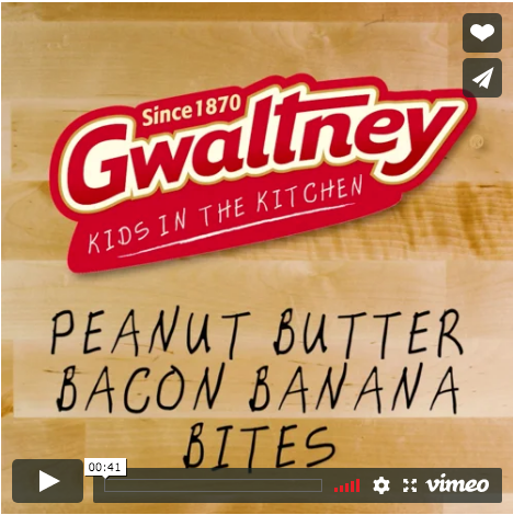 Peanut Butter Bacon Banana Bites | Gwaltney Foods