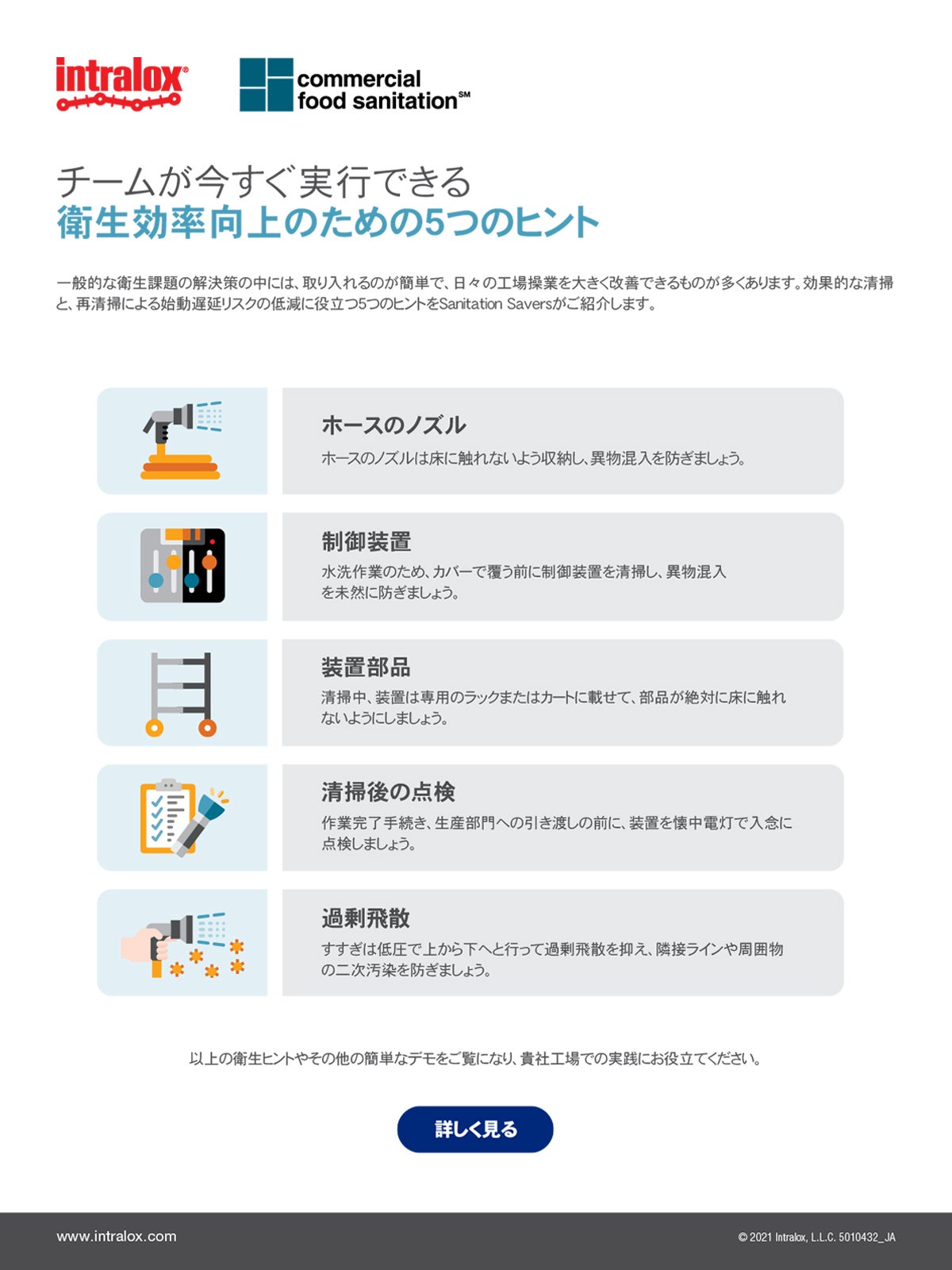 衛生効率向上のための５つのヒント