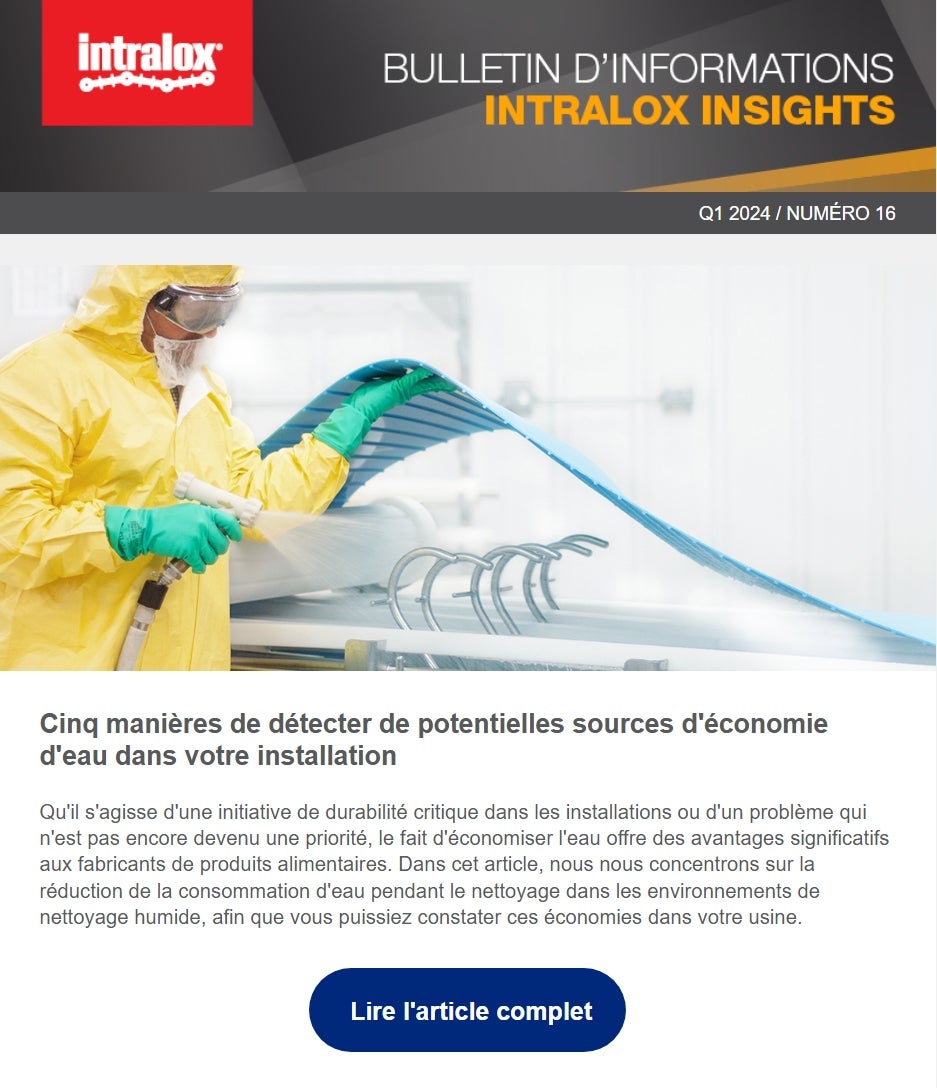Capture d'écran du bulletin d'information Intralox Insights