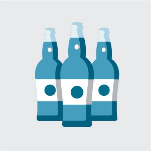 Icono de tres botellas