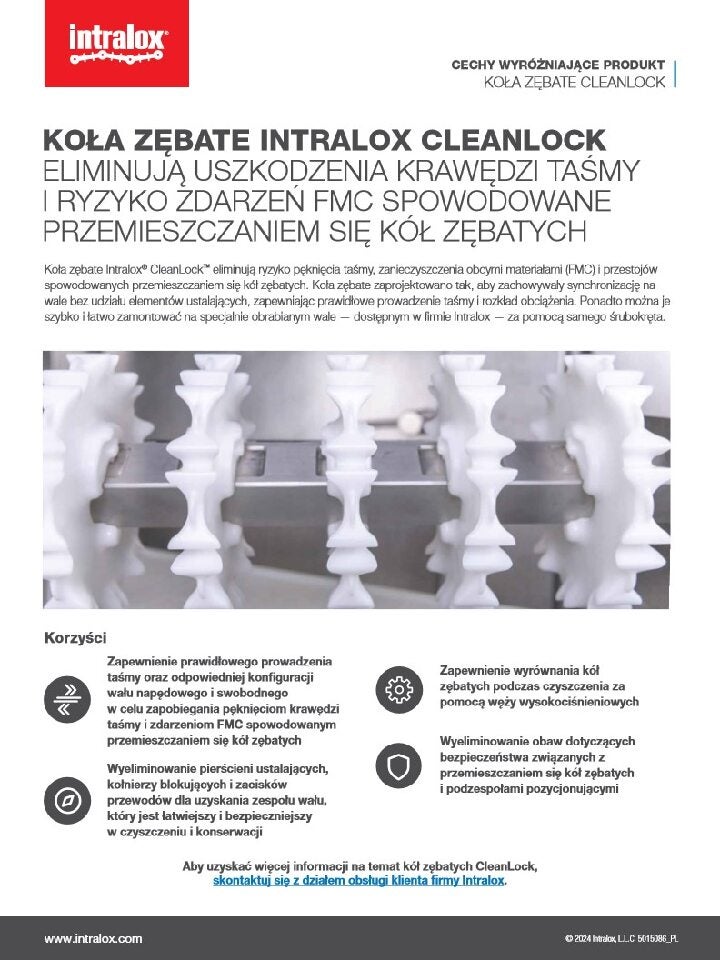Miniatura do tekstu „Najważniejsze cechy produktu — koła zębate CleanLock”