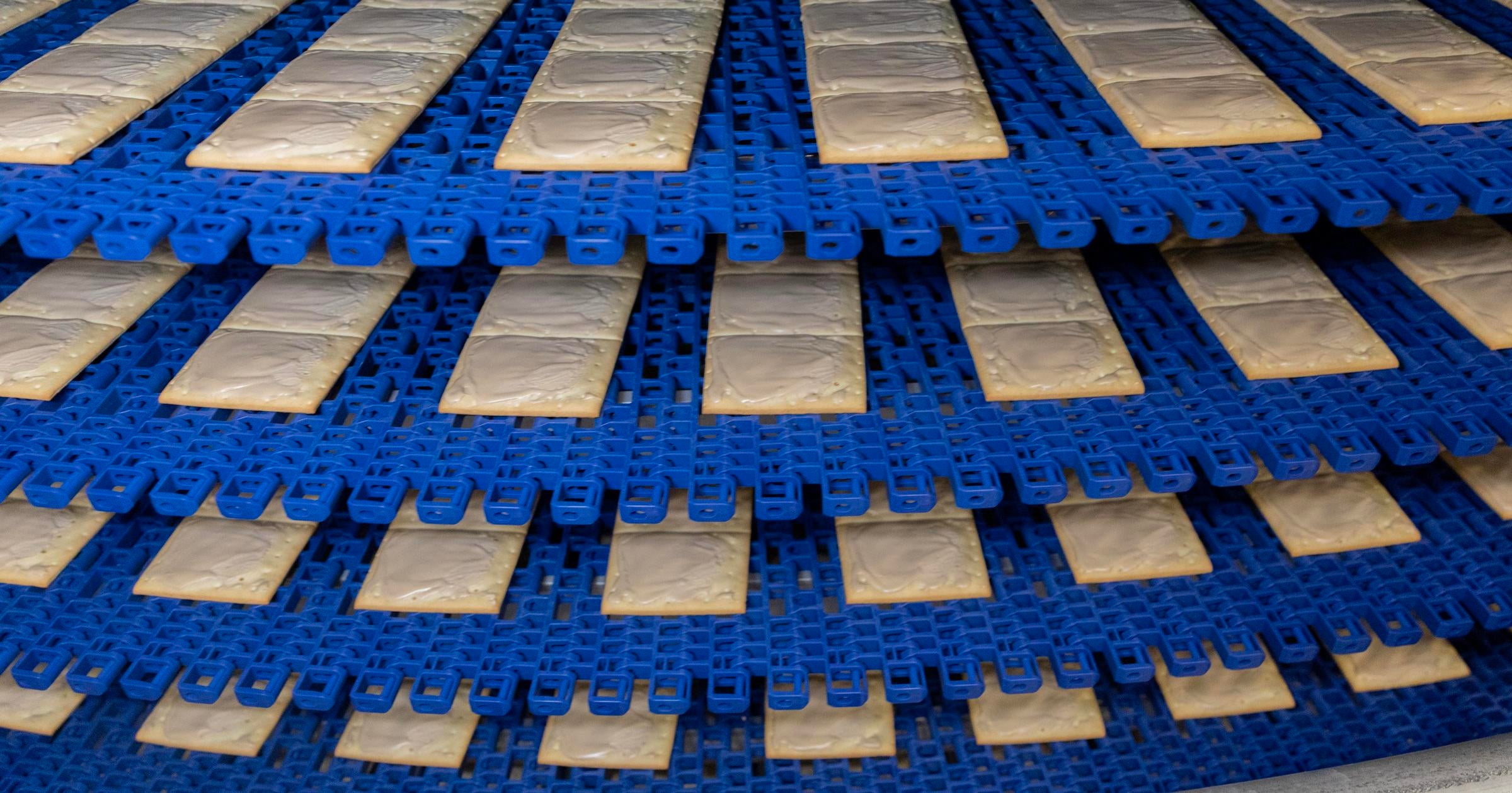 Feingebäck zum Toasten auf DirectDrive-Förderband