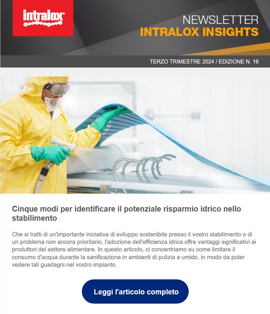 Screenshot della newsletter Intralox Insights.
