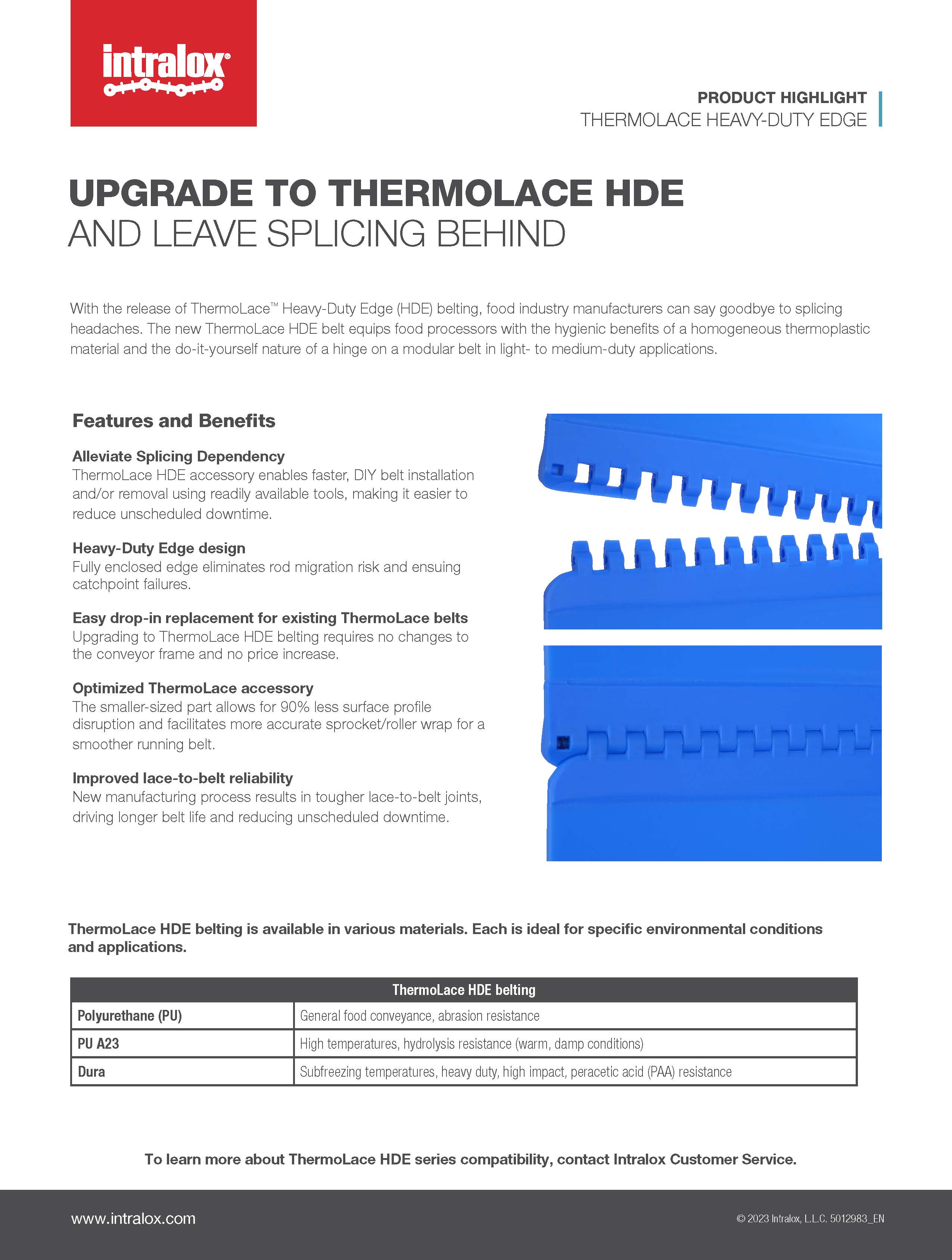 Screenshot of ThermoLace Heavy-Duty Edge (HDE) Product Highlight