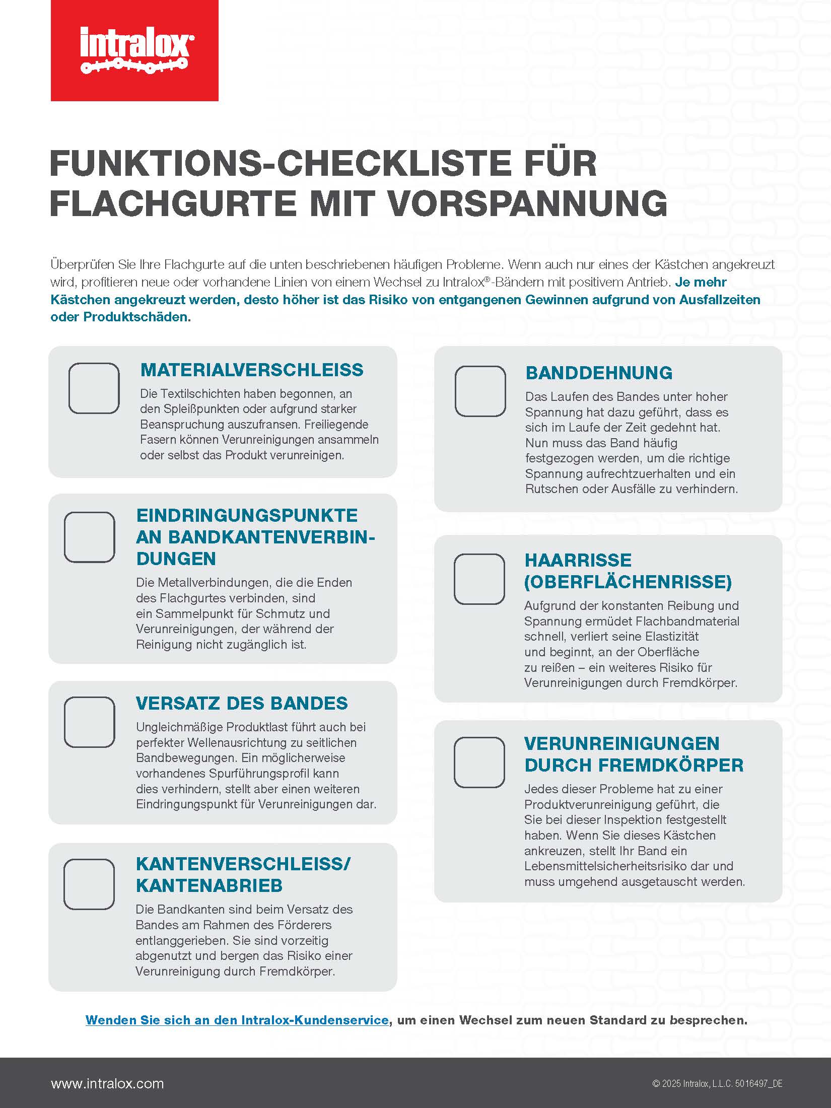 Miniaturansicht für Funktions-Checkliste für Flachgurte