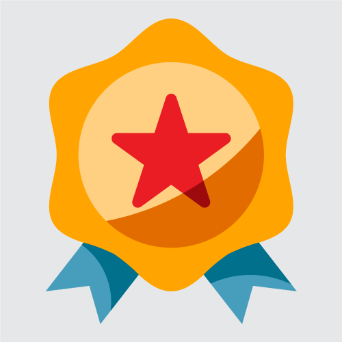 Award medal icon with star