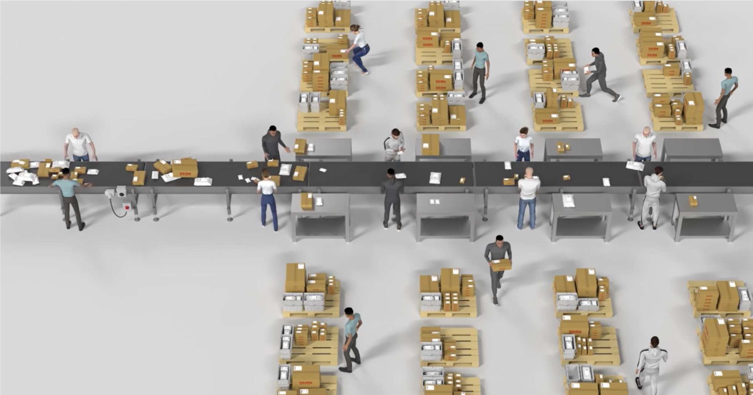 全人工供包 + 全人工分拣的图示 #5016559