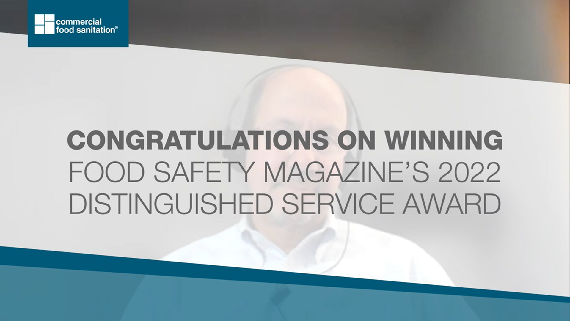 Text: "Congratulations on Winning Food Safety Magazine's 2022 Distinguished Service Award"