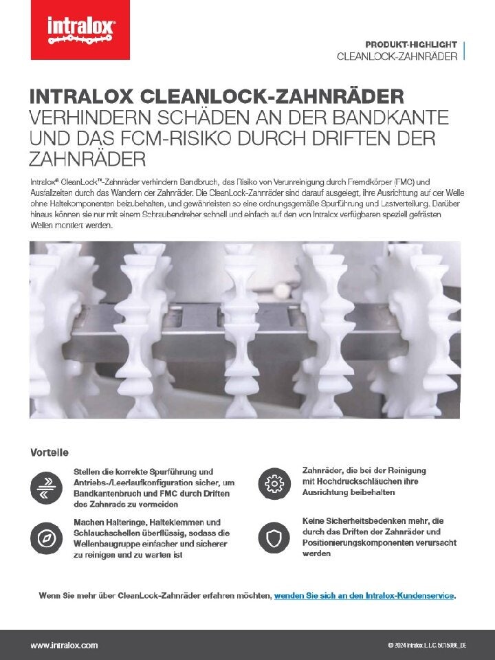 Thumbnail für Produkt-Highlight CleanLock-Zahnräder