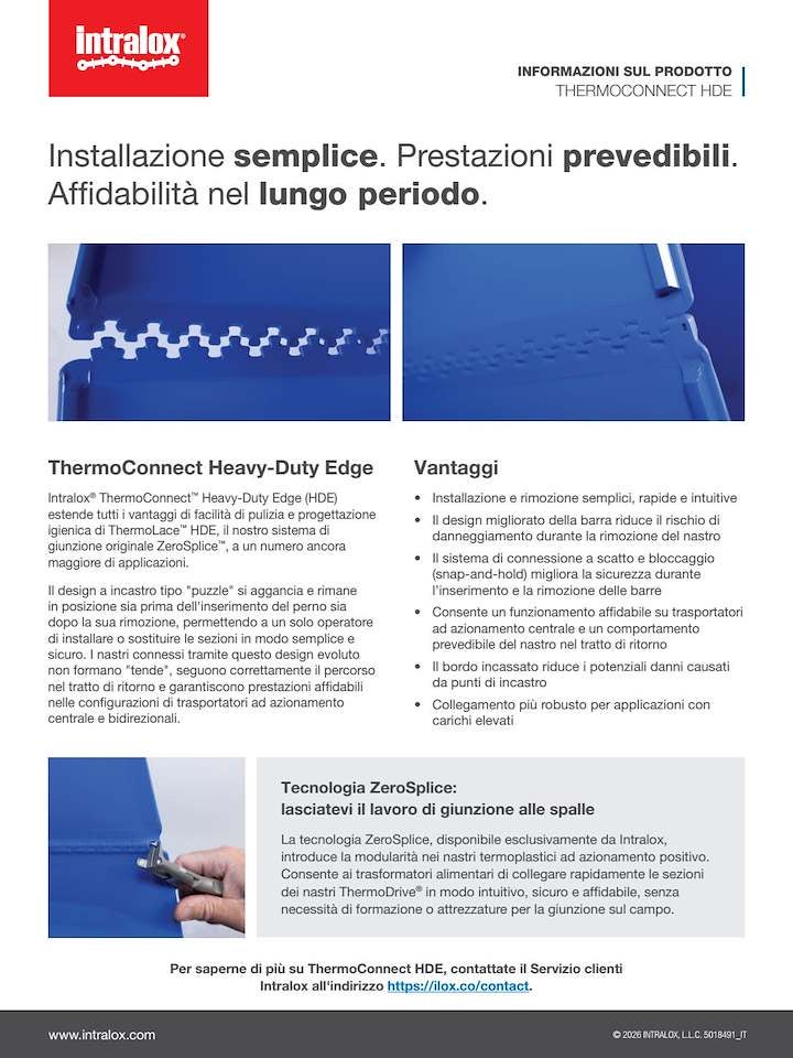 Nastro ThermoConnect™ HDE con tecnologia di collegamento ZeroSplice™ per un'installazione semplice e prestazioni affidabili.