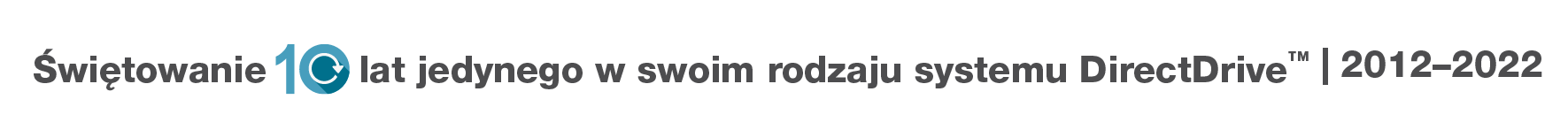 „Świętowanie 10 lat jedynego w swoim rodzaju systemu DirectDrive | 2012–2022”