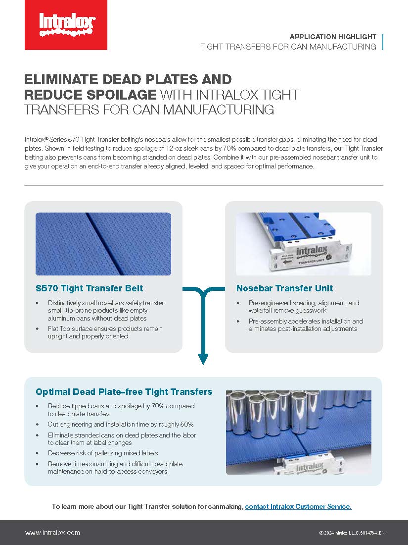 Tight Transfers for Can Manufacturing Application Highlight