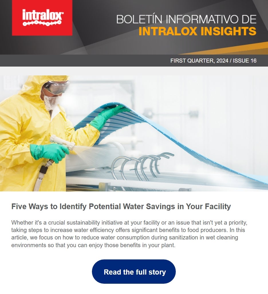 Captura de pantalla del boletín de Intralox Insights