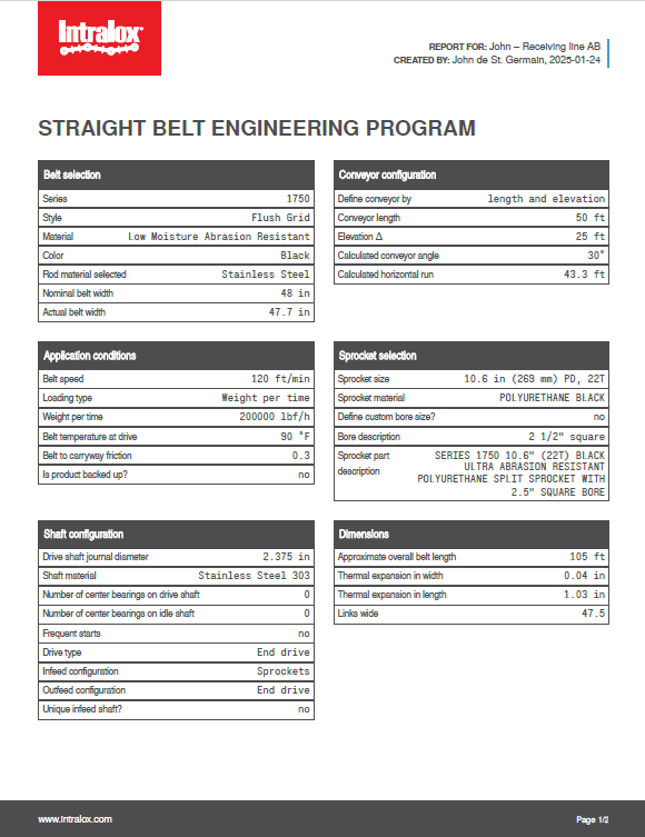 Example of a CalcLab finished report