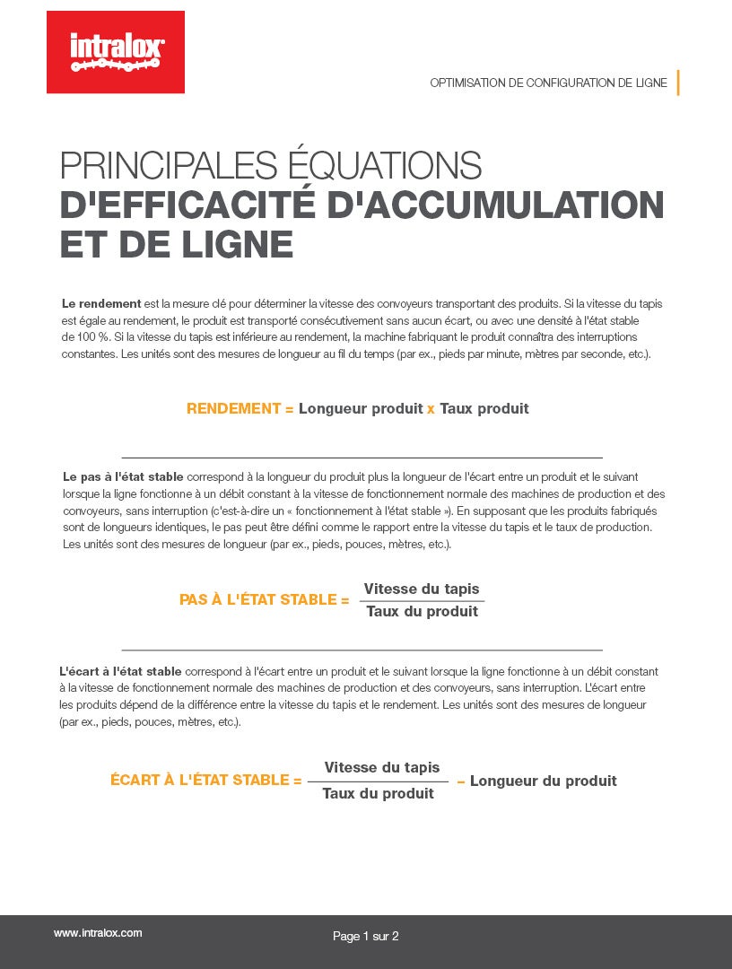 Miniature de la brochure, texte : « Équations fondamentales d'accumulation et de configuration de ligne »