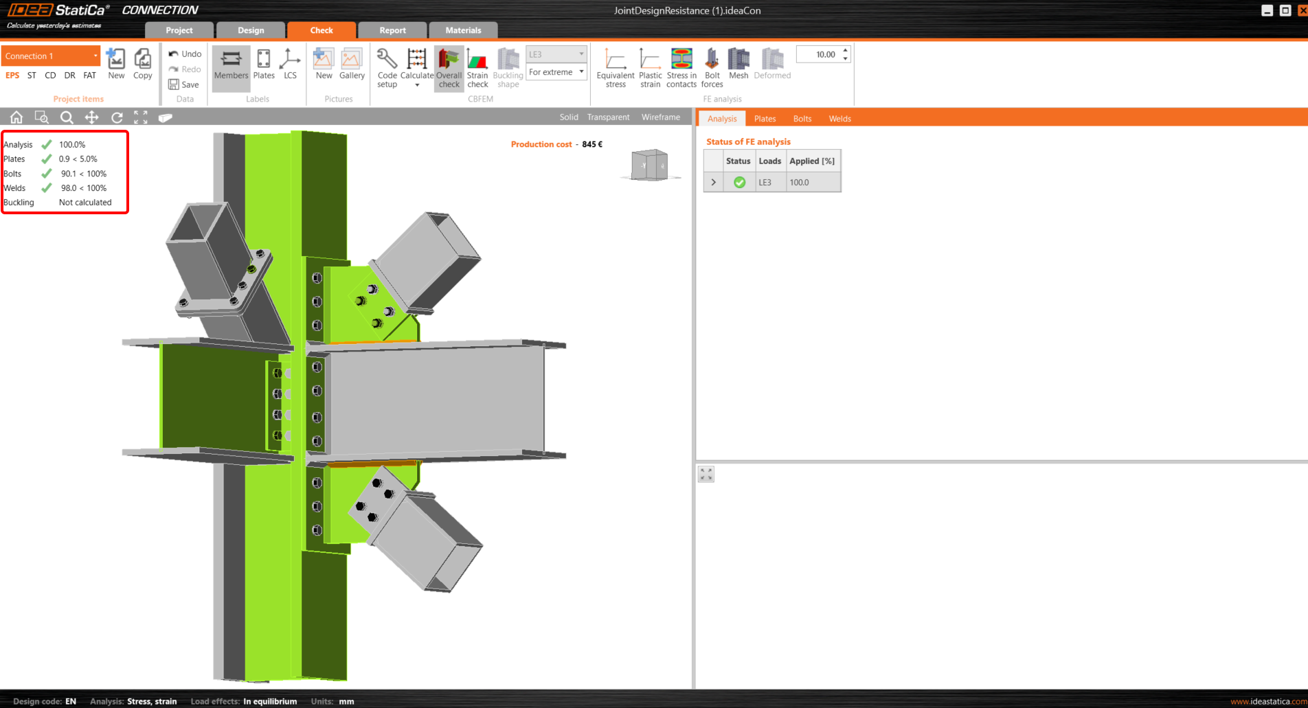 Joint Design Resistance (EN) | IDEA StatiCa