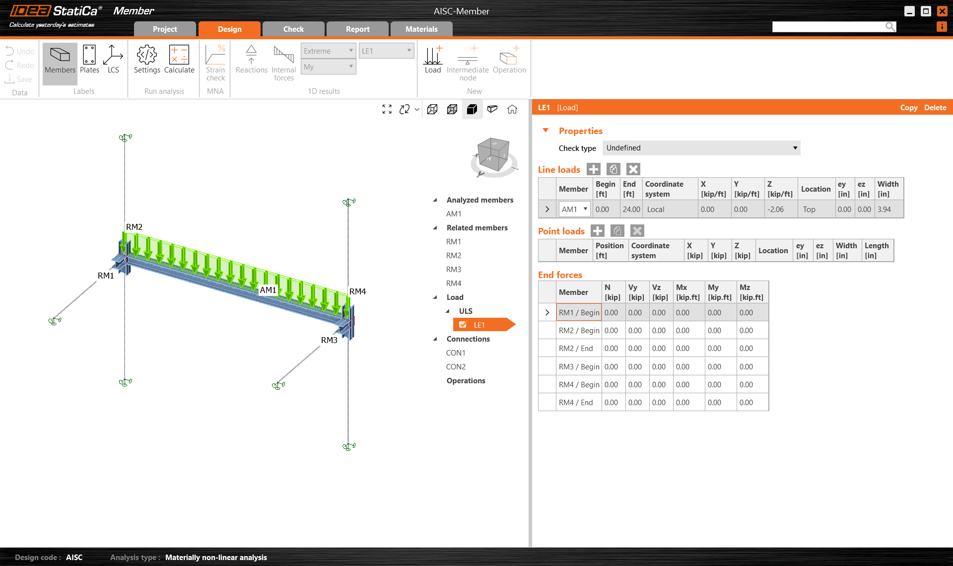 Structural design of steel beam (AISC) | IDEA StatiCa