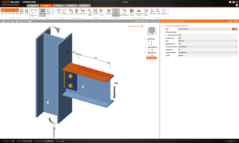 Lateral-torsional restraint for members | IDEA StatiCa